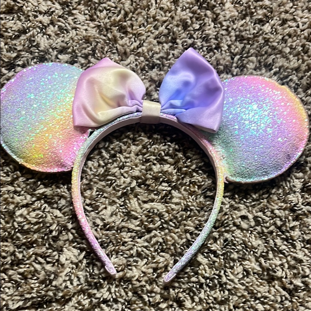 Sparkly Rainbow Mouse Ears Headband